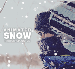 极品PS拓展面板－雪花飘落(JSX脚本/含PDF图文教程)：Animated Snow Photoshop Add-on